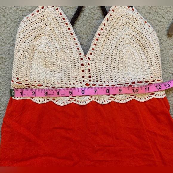 Shyanne Crocheted Front Mini Dress-Tiered Layers-Size Medium-Braided Straps - Picture 10 of 10